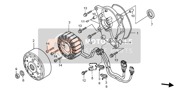 Honda NPS50 2007 ACG Starter voor een 2007 Honda NPS50